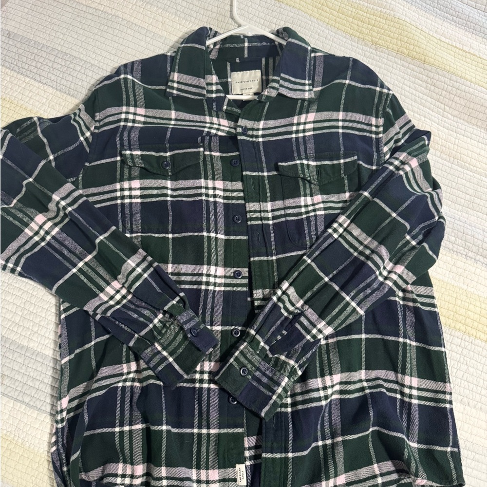 Women’s Green and Blue Plaid Shirt